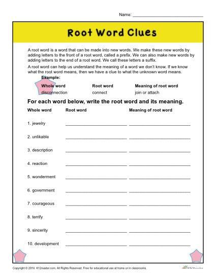 Root Word Clues