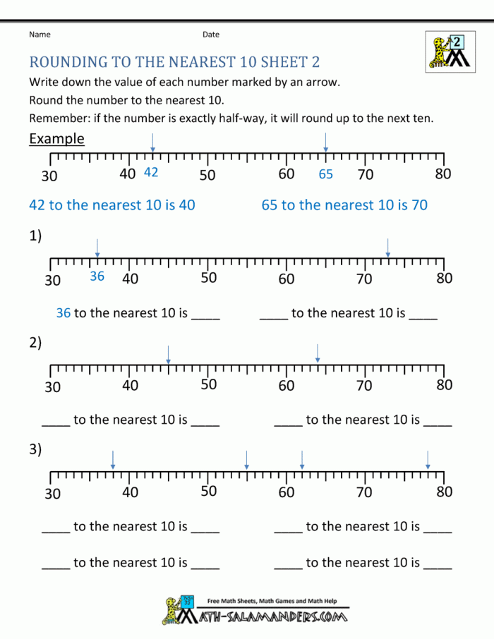 Rounding Worksheets To The Nearest