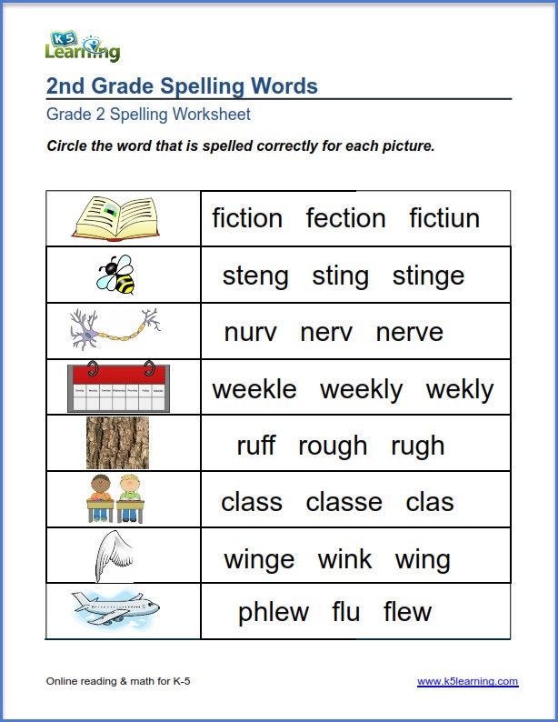 Free Printable Spelling Worksheets For Grade 2