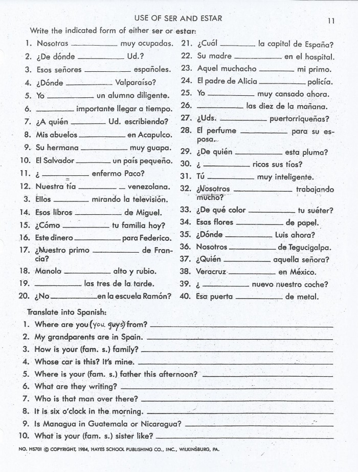 the-verb-ser-worksheet-answers