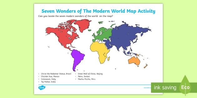 Seven Wonders Of The Modern World Map Skills Activity