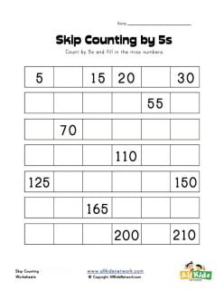 Skip Counting By Fives