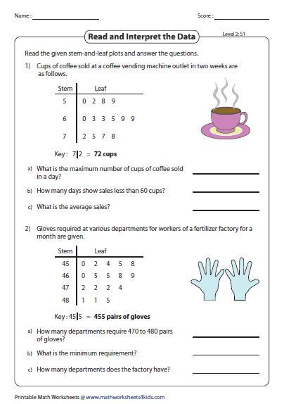 Stem And Leaf Plot Worksheets | 99Worksheets