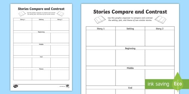Stories Compare And Contrast Worksheet  Worksheet
