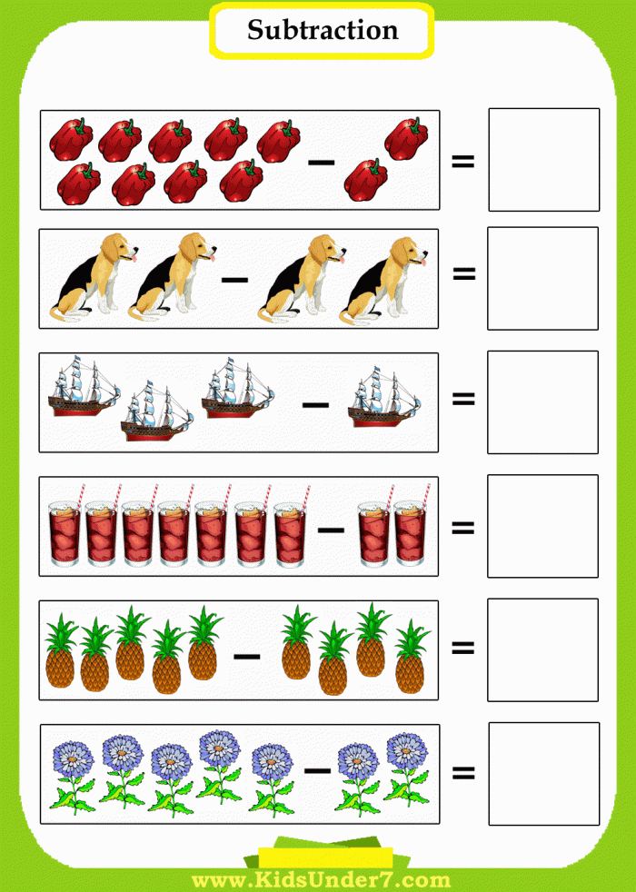 subtraction for kids worksheets 99worksheets