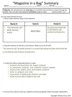 Nonfiction Text Summary Template