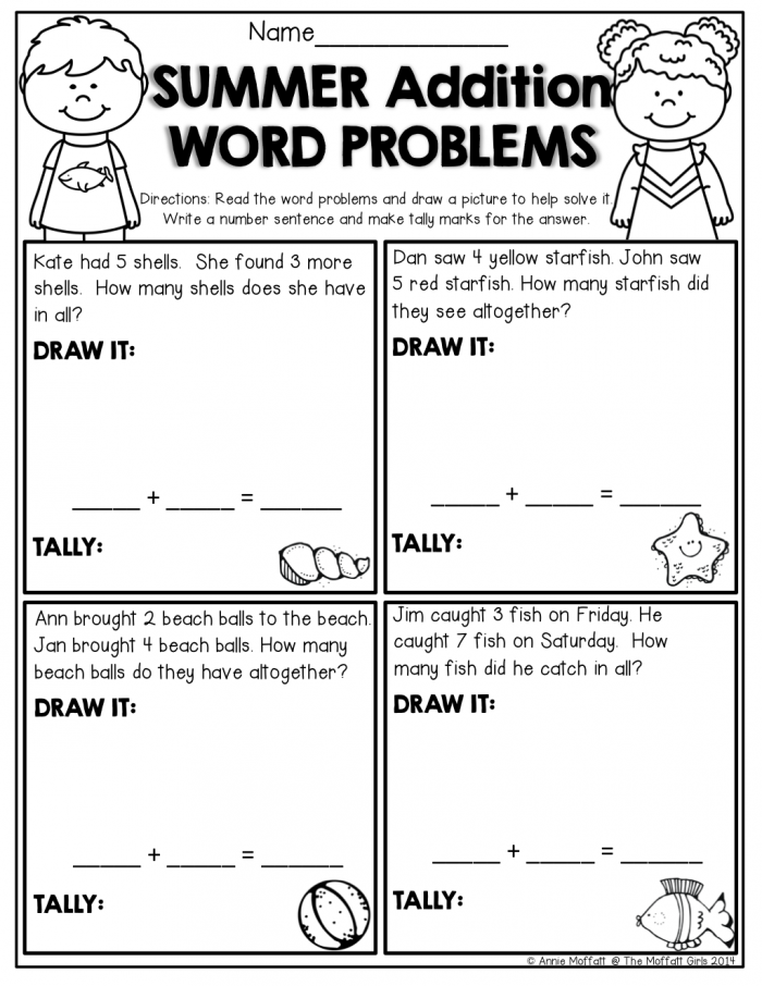 Word Problems For Kids Worksheets 99Worksheets