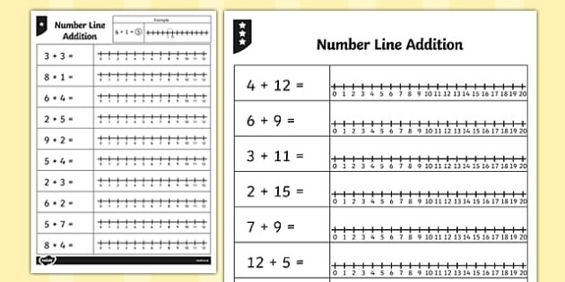 Addition Up To  Number Line Worksheets Teacher Made