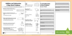 Two-Step Addition And Subtraction Word Problems Check-In