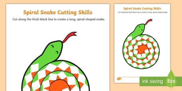 Snake Cutting Skills Worksheet Teacher Made