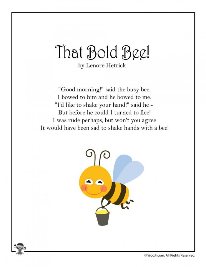 That Bold Bee Childrens Poetry