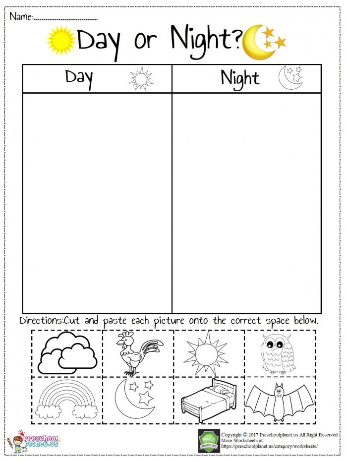 Today We Prepared A Worksheet About Day And Night There Are