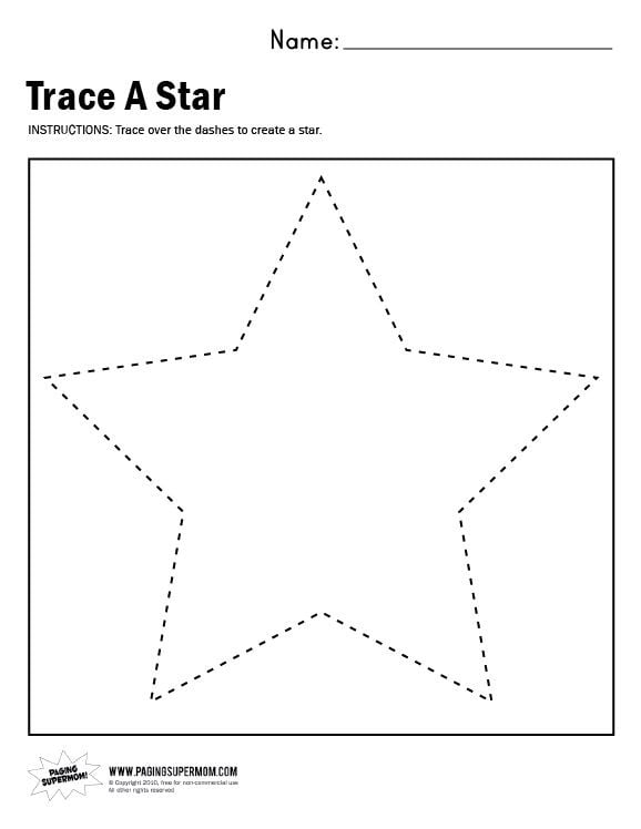 Star Tracing Worksheets | 99Worksheets