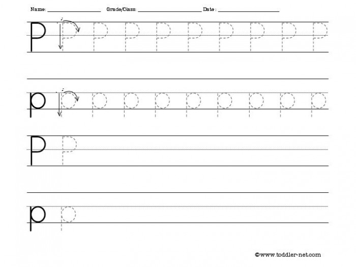 Tracing And Writing Letter P Worksheet