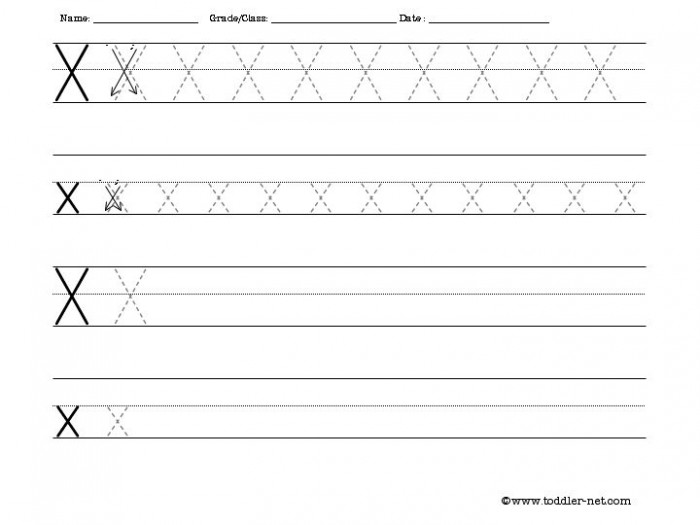 Tracing And Writing Letter X Worksheet