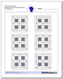 Addition Math Puzzles