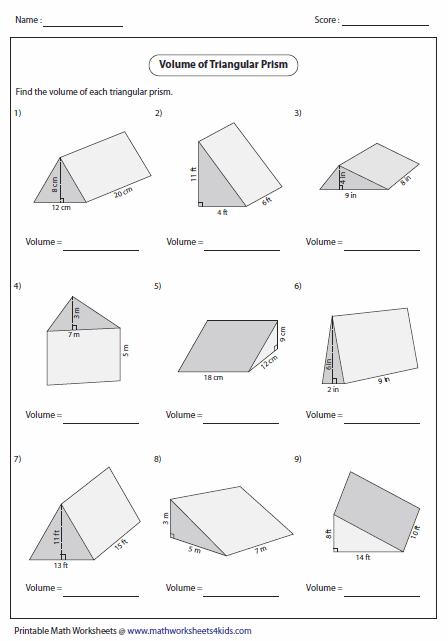Volume Of Triangular Prisms With Images