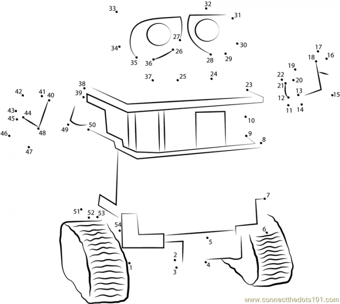 Connect The Dots: Robot Worksheets | 99Worksheets