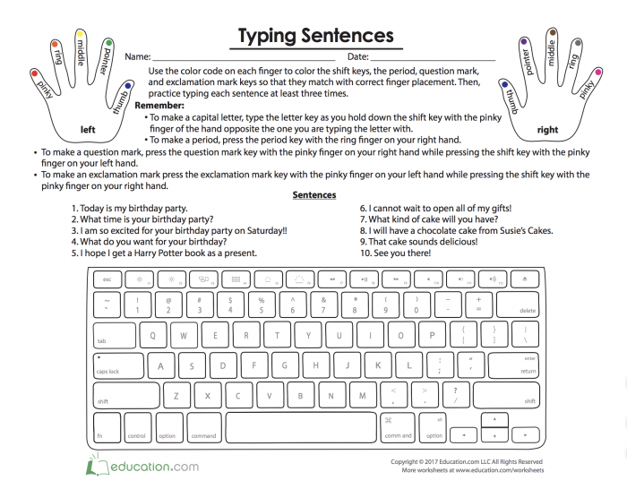 Where Do My Fingers Go Typing Sentences