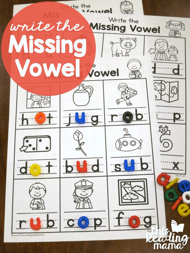 Write The Missing Vowel Worksheets