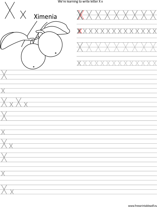 Writing Letter X X Worksheets Pdf