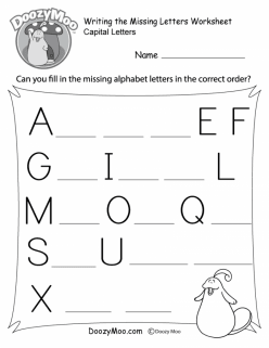 Trace And Write The Missing Letters