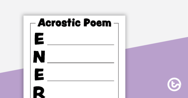 Acrostic Poem Template