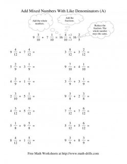 Mixed Fraction Subtraction With Like Denominators: No Regrouping