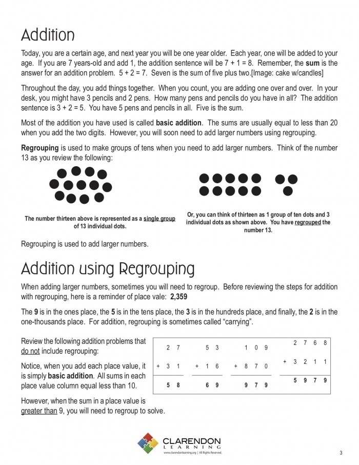 Addition With Regrouping Lesson Plan