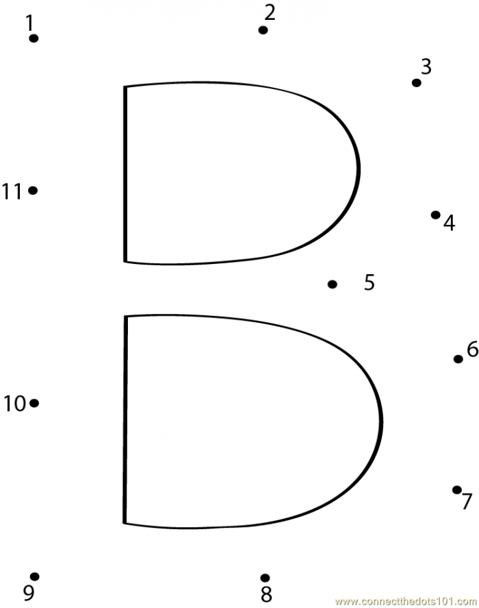 Alphabet B Dot To Dot Printable Worksheet