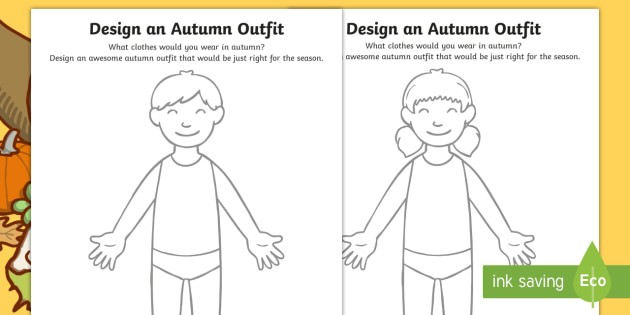 Autumn Clothes Outfit Drawing Worksheet  Worksheet Pack  Worksheet