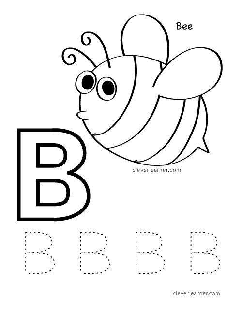 B Is For Bee Letter Practice Worksheet For Preschool Children
