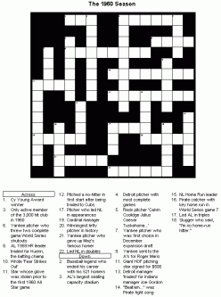 Baseball Crossword