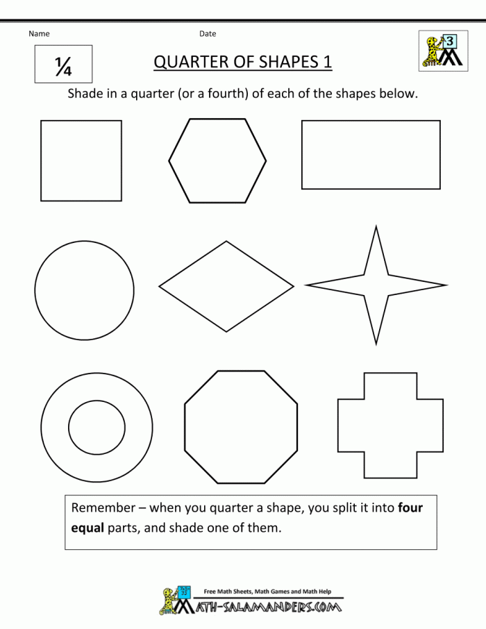 Basic Fractions Worksheets