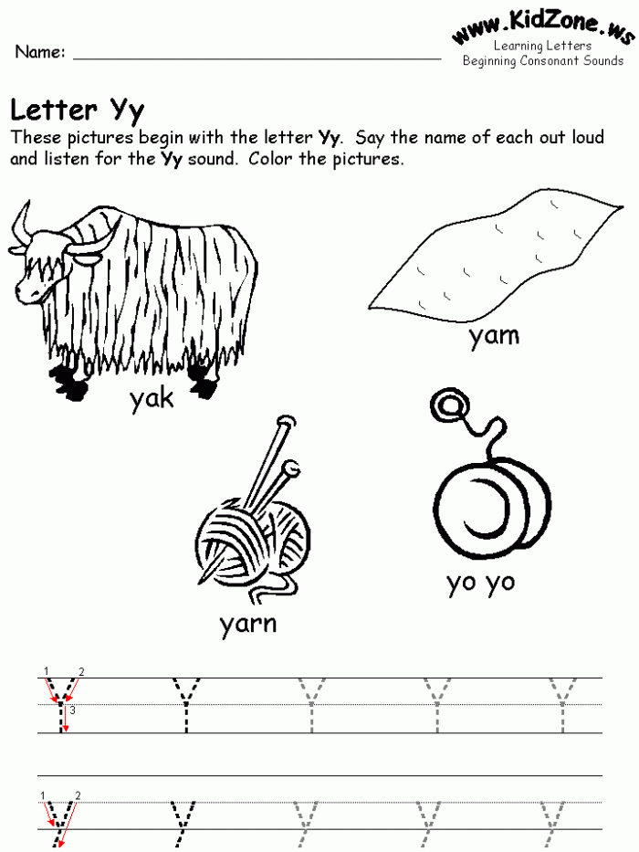 learning-the-letter-y-worksheets-99worksheets