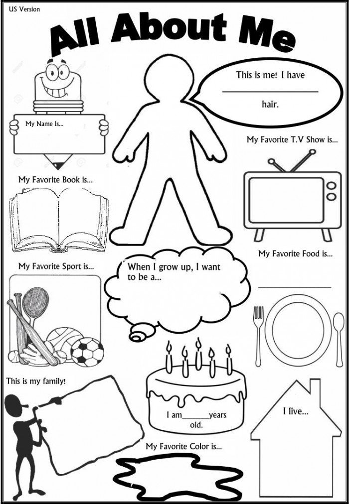 Best Images Of All About Me Printable Template