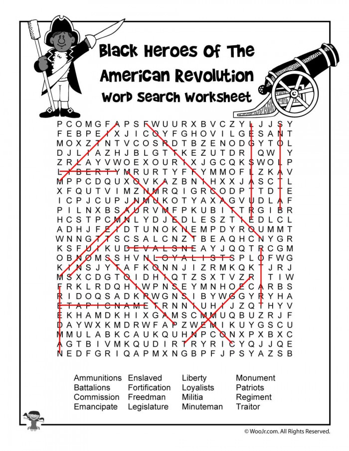 Black Heroes Of The Revolutionary War Word Search Answer Key