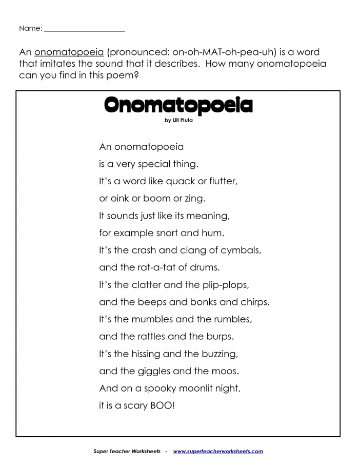Blendspace Figurative Languageexamples Of Onomatopoeia Poetry Love