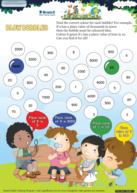 Blow Bubbles Math Worksheet For Grade