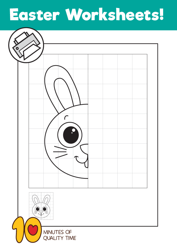 Bunny Symmetry Drawing Worksheet   Minutes Of Quality Time