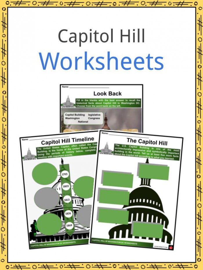 Capitol Hill Facts  Worksheets  Physical Description   History For
