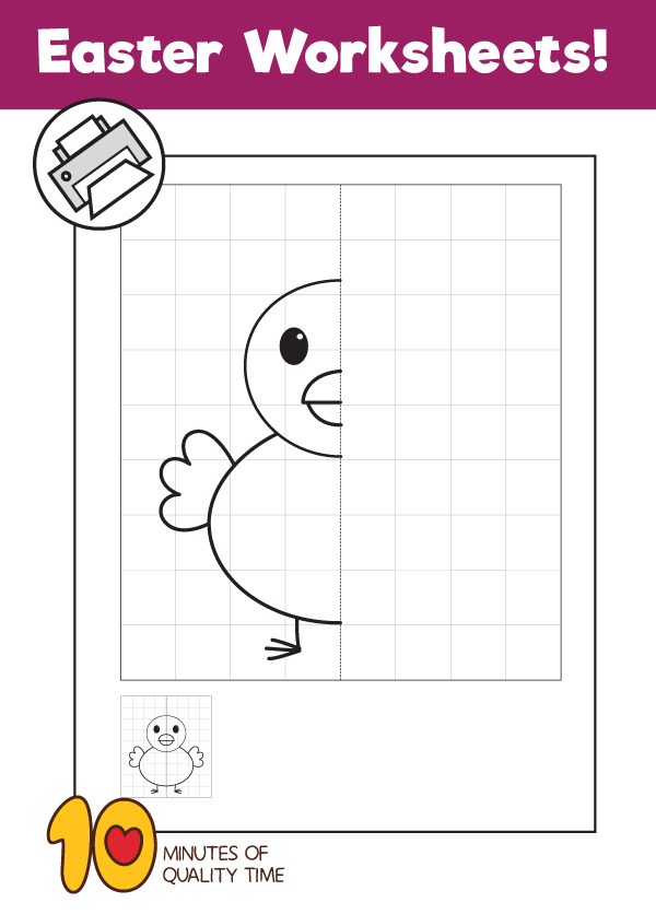 Chick Symmetry Drawing Worksheet   Minutes Of Quality Time
