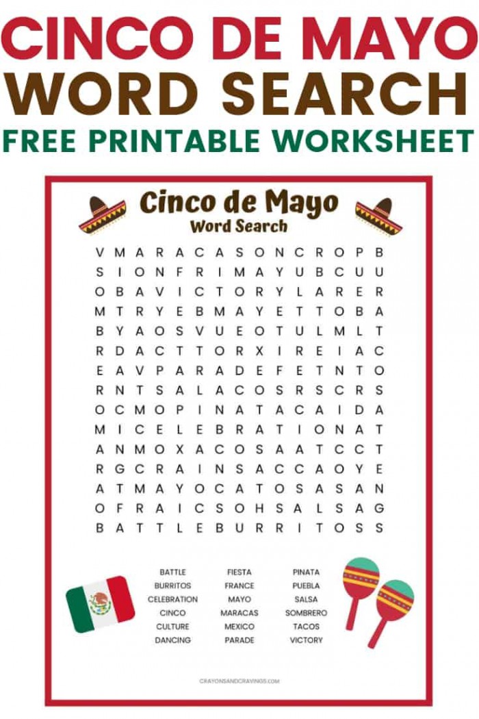 Cinco De Mayo Find It Worksheets 99Worksheets