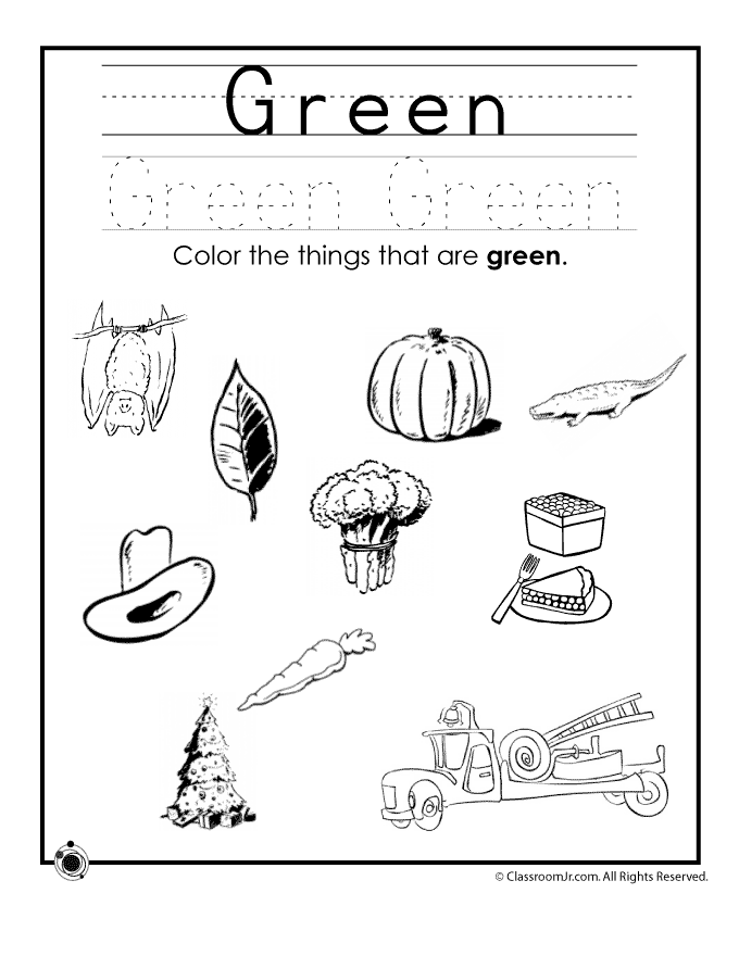 Color Green Worksheet