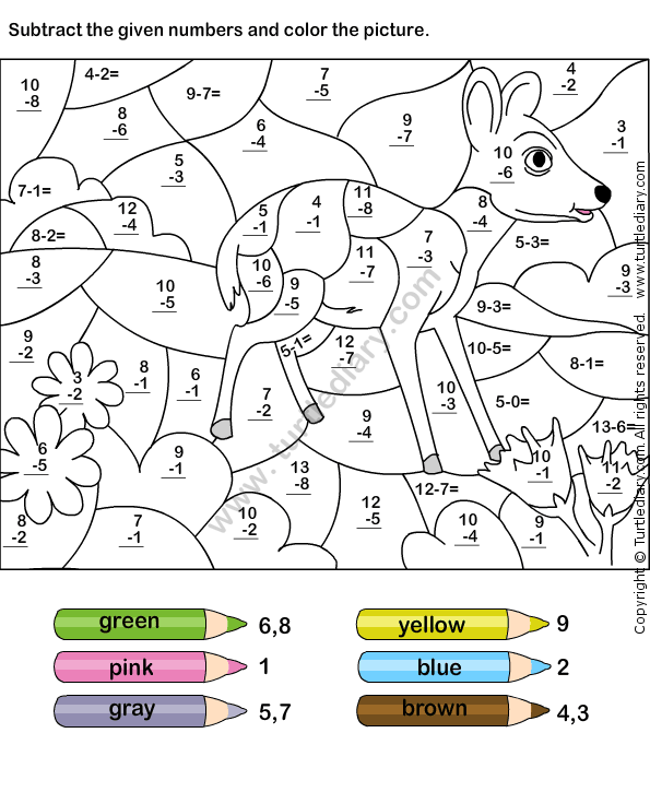 Color Subtraction Worksheet Med Billeder