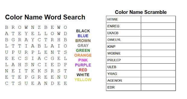 Color Word Search
