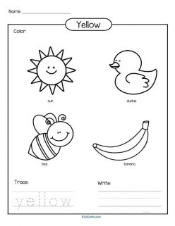 Write And Color: Yellow