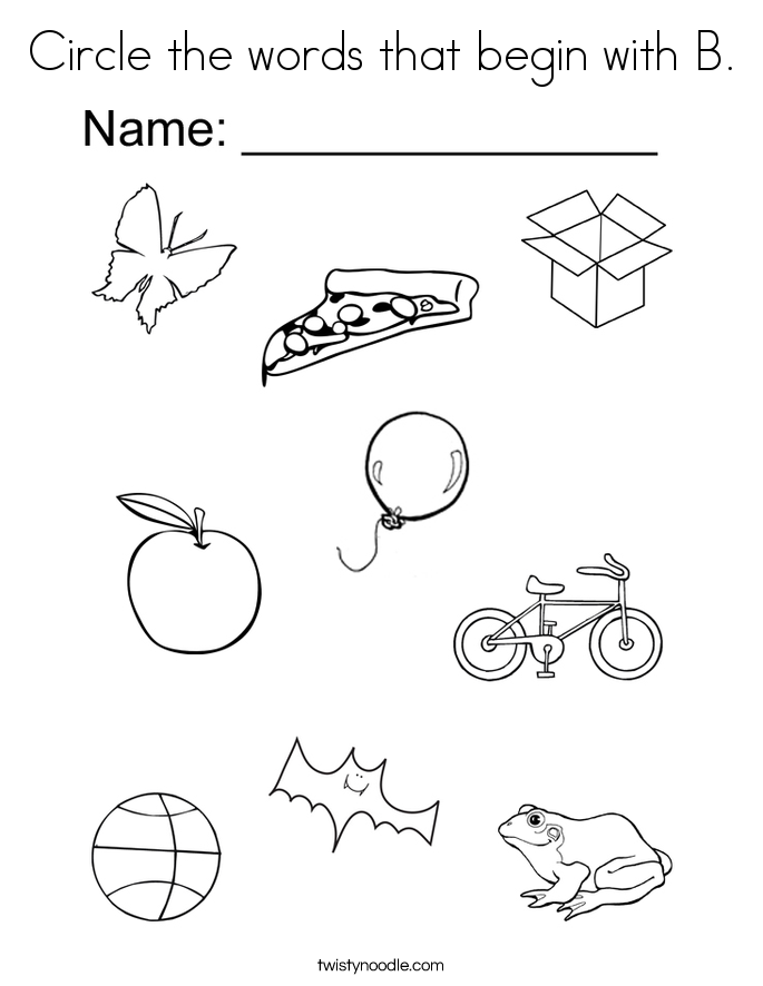 Things That Start With B! Worksheets  99Worksheets