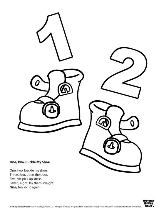 Coloring Pages One Two Buckle My Shoe