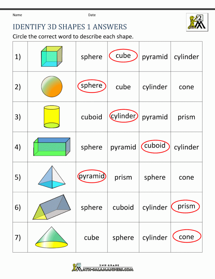 Properties Of 3d Shapes Worksheet Math Resource Twinkl Grade 3 3d